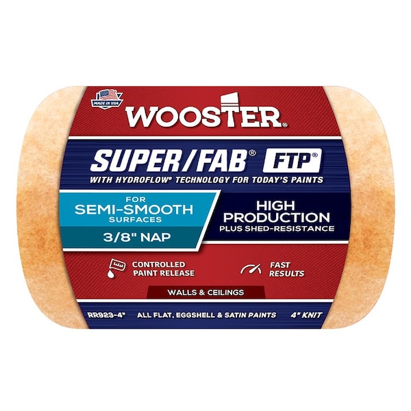 Wooster 4" Paint Roller Cover, 3/8" Nap Nap, Knit Fabric RR923 - main